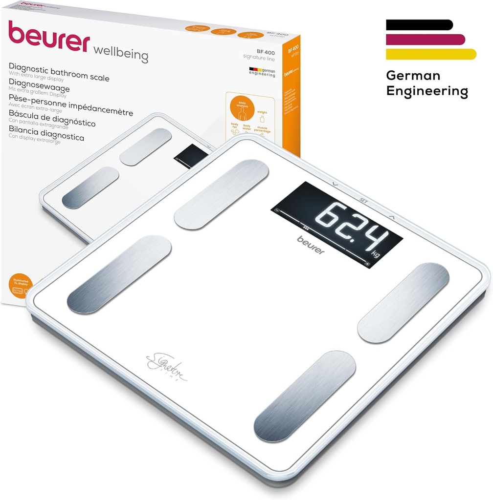 BALANZA DIGITAL CON ANALISIS DE CUERPO ENTERO E INTERPRETACION DE LOS VALORES DE MEDICION - Beurer™