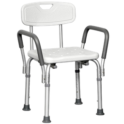 [100053] SILLA PARA BAÑO CON RESPALDAR Y AGARRADERAS - medKo